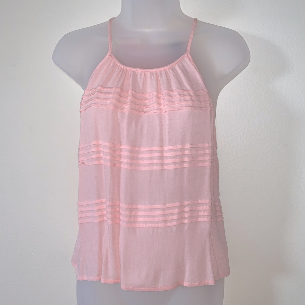 NWT - Pink Pleated Chiffon Halter Top by Forever 21 - Sz. S - Picture 1 of 4